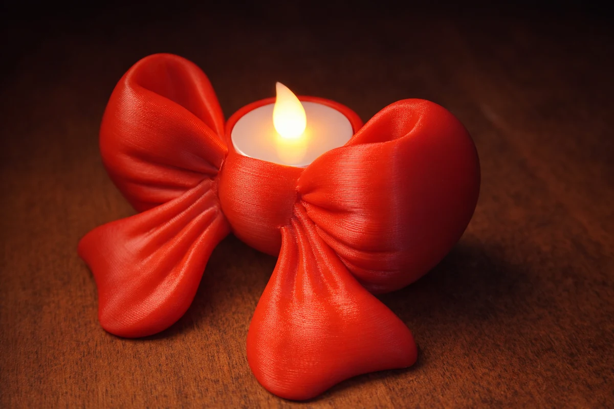 Ribbon Bow LED Tea Light Holder — Reference image